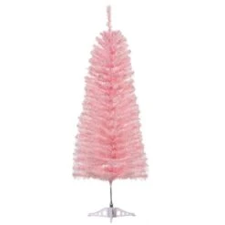 Sapin De Noël Artificiel Rose Charnu Sur Pied Par HomCom De 4 pi
