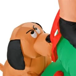 Arbre De Noël Gonflable Avec Père Noël Et Chien Par HomCom De 6 pi Avec Lumière Interne -Décoration De Noël 331003128 AlternateImage4 l