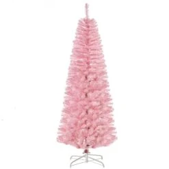 Sapin De Noël Artificiel Rose Charnu Sur Pied Par HomCom De 6 pi