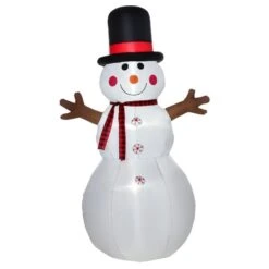 Bonhomme De Neige Gonflable Par HomCom De 6 pi Avec Lumière Interne