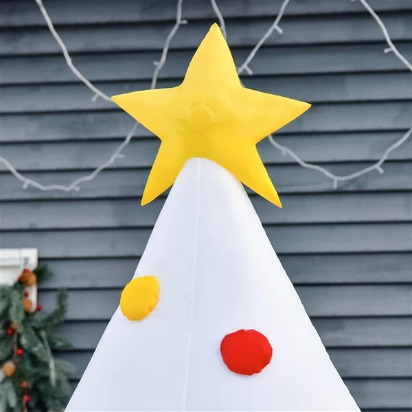 Arbre De Noël Blanc Gonflable Par HomCom De 8 pi Avec Lumière Interne 3 Arbre De Noël Blanc Gonflable Par HomCom De 8 pi Avec Lumière Interne – Image 3