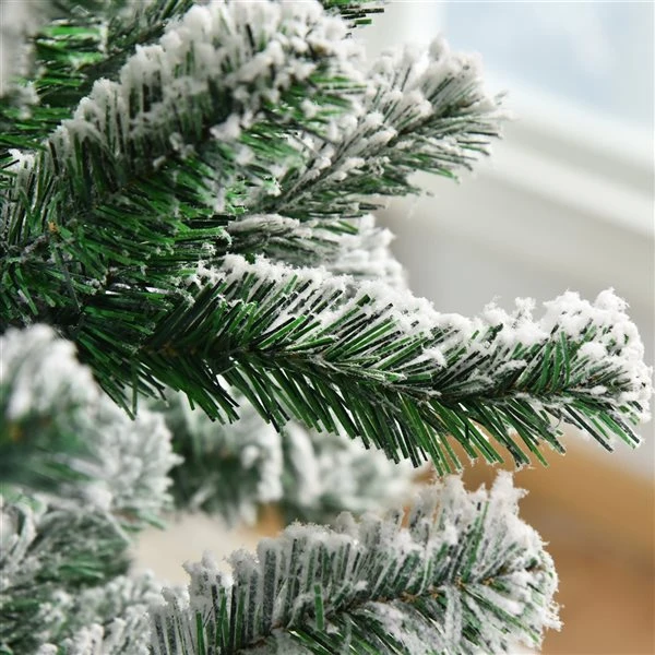 Sapin De Noël Artificiel Vert Charnu Et Floqué Sur Pied Par HomCom De 7,5 pi 3 Sapin De Noël Artificiel Vert Charnu Et Floqué Sur Pied Par HomCom De 7,5 pi – Image 3