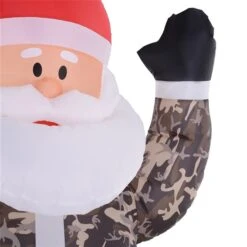 Père Noël En Tenue De Camouflage Gonflable Par HomCom De 8 pi Avec Lumière Interne -Décoration De Noël 331003189 AlternateImage3 l
