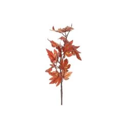 Branche Décorative De Feuilles D'érable Orange En Polyester Par IH Casa Decor, Ens. De 6