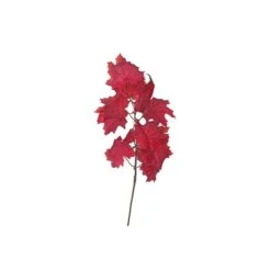 Branche Décorative Feuille D'érable Rouge En Polyester Par IH Casa Decor, Ens. De 6