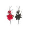 Branche Décorative De Poinsettia Double En Plastique Assorti Par IH Casa Decor, Ens. De 12
