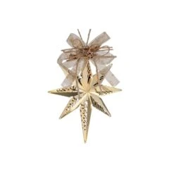 Ornements En Forme D'étoile IH Casa Decor En Métal Doré 2D, Ensemble De 6