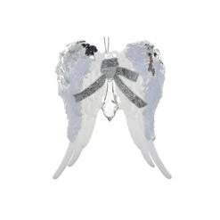 Ornements En Forme D'ailes D'ange IH Casa Decor En Plastique Blanc, Ensemble De 12