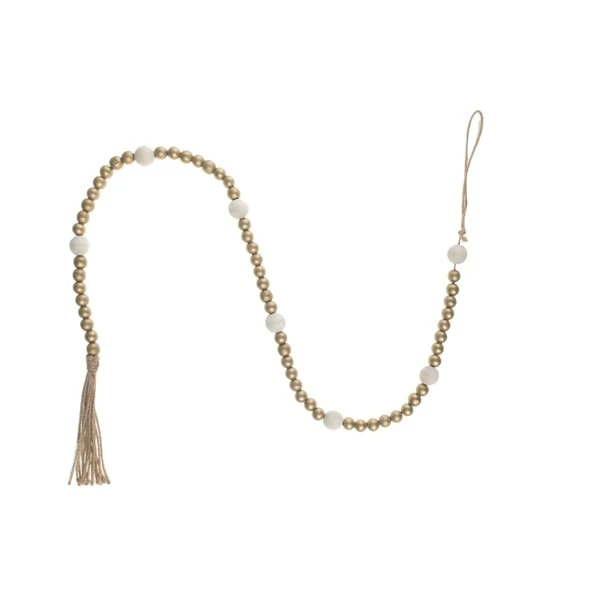 Guirlande De Perles IH Casa Decor En Bois Doré 1 Guirlande De Perles IH Casa Decor En Bois Doré