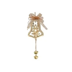 Ornements IH Casa Decor En Métal Doré En Forme De Cloche Avec Rennes, Ensemble De 6