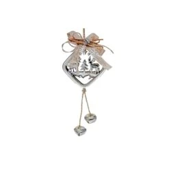 Ornements IH Casa Decor En Métal Argenté Avec Rennes, Ensemble De 6