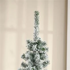 Arbre De Noël Pin Artificiel HomCom Enneigé Vert étroit De 6 Pi Sur Pied -Décoration De Noël 331058265 AlternateImage3 l