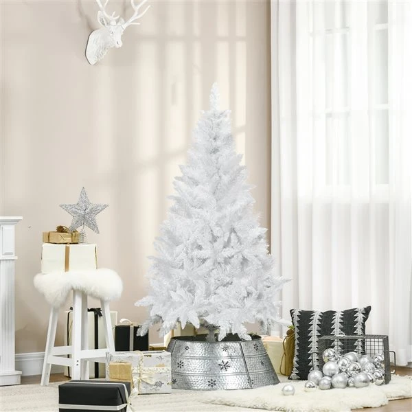Arbre De Noël Pin Artificiel HomCom Blanc Charnu De 5 Pi Sur Pied 2 Arbre De Noël Pin Artificiel HomCom Blanc Charnu De 5 Pi Sur Pied – Image 2