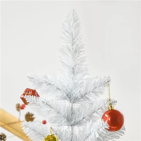 Arbre De Noël Pin Artificiel HomCom Blanc Charnu De 5 Pi Sur Pied 5 Arbre De Noël Pin Artificiel HomCom Blanc Charnu De 5 Pi Sur Pied – Image 5