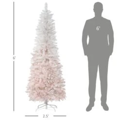 Arbre De Noël Pin Artificiel HomCom Blanc étroit De 6 Pi Sur Pied -Décoration De Noël 331058282 AlternateImage2 l