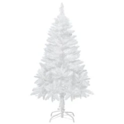 Arbre De Noël Pin Artificiel HomCom Blanc Charnu De 4 Pi Sur Pied
