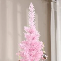Arbre De Noël Artificiel Pin HomCom Rose étroit De 7 Pi Sur Pied -Décoration De Noël 331058287 AlternateImage3 l