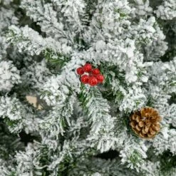 Arbre De Noël Artificiel De 9 Pi Format Mince Avec Flocons De Neige Par HOMCOM -Décoration De Noël 331061750 AlternateImage4 l