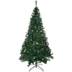 Arbre De Noël Intérieur De 7 Pi Avec Feuilles Ignifugse Et Support En Métal Par HOMCOM