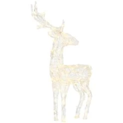 Décoration De Noël De Renne éclairé Avec Lumières LED Et Piquets Par Outsunny