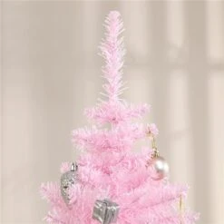 Arbre De Noël Artificiel Mince De 6 Pi Rose Par HOMCOM -Décoration De Noël 331061757 AlternateImage3 l