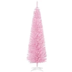 Arbre De Noël Artificiel Mince De 6 Pi Rose Par HOMCOM
