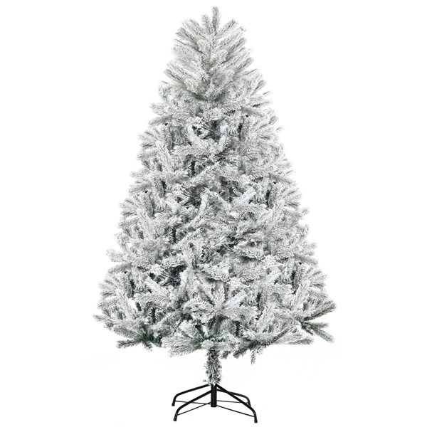 Arbre De Noël Artificiel Avec Flocons De Neige De 6 Pi Par HOMCOM 1 Arbre De Noël Artificiel Avec Flocons De Neige De 6 Pi Par HOMCOM