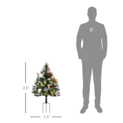 Arbre De Noël Artificiel De 2 Pi Pour L'extérieur Avec Lumière DEL Par HOMCOM - Lot De 2 -Décoration De Noël 331061762 AlternateImage2 l
