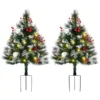 Arbre De Noël Artificiel De 2 Pi Pour L'extérieur Avec Lumière DEL Par HOMCOM - Lot De 2