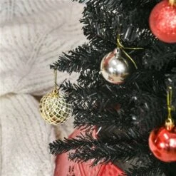 Arbre De Noël Artificiel Mince De 6 Pi Noir Par HOMCOM -Décoration De Noël 331061763 AlternateImage4 l