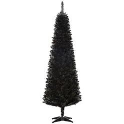 Arbre De Noël Artificiel Mince De 6 Pi Noir Par HOMCOM