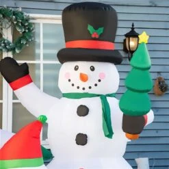 Famille De Bonhomme De Neige Gonflablede 7 Pi Avec DEL Par HOMCOM -Décoration De Noël 331061765 AlternateImage4 l