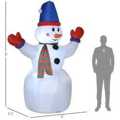 Bonhomme De Neige De Noël Gonflable De 8 Pi Par Outsunny -Décoration De Noël 331061767 AlternateImage2 l