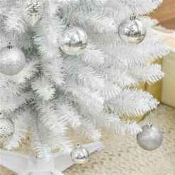 Arbre De Noël Artificiel Mince De 7 Pi Blanc Par HOMCOM -Décoration De Noël 331061782 AlternateImage4 l