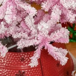 Sapin De Noël Artificiel Rose Enneigé Sur Pieds Par HomCom De 9 Pi -Décoration De Noël 331063415 AlternateImage3 l