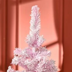 Sapin De Noël Artificiel Rose Enneigé Sur Pieds Par HomCom De 5 Pi -Décoration De Noël 331063417 AlternateImage3 l