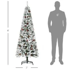 Sapin De Noël Artificiel Vert Enneigé Sur Pieds Par HomCom De 6 Pi -Décoration De Noël 331063425 AlternateImage2 l