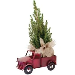 Camionnette Décorative Avec Petit Sapin De Noël Naturel Par Tropi Co De 22 Po