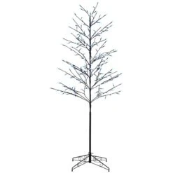 Arbre Artificiel De Noël De 6 Pi Pour L'intérieur Et L'extérieur Par HOMCOM Avec DEL Colorés