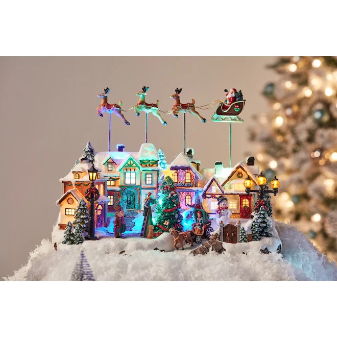 Village Animé Carole Towne Avec Traîneau Du Père Noël 2 Village Animé Carole Towne Avec Traîneau Du Père Noël – Image 2