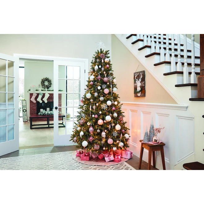 Boules De Noël, Style Iridescent, Verre, Argent, 3/pqt 3 Boules De Noël, Style Iridescent, Verre, Argent, 3/pqt – Image 3