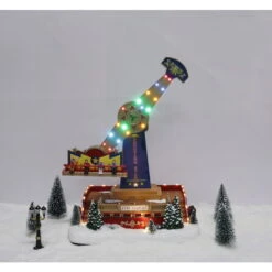 Scène Illuminée Et Animée Holiday Living Avec Manège, Carole Towne, Multicolore -Décoration De Noël 43325143c L