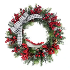 Couronne De Noël Holiday Living Avec Baies Rouges Avec DEL, 30 Po