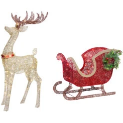 Renne Et Traîneau Scintillants Illuminés Holiday Living Multicolore