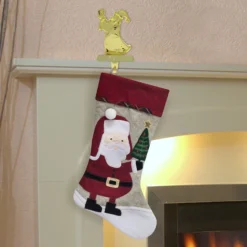 Bas De Noël Holiday Living Avec Père Noël En Feutre Gris 20 Po -Décoration De Noël 53345197c L