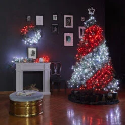 Jeu De Lumières Twinkly Avec 400 Lumières De Noël DEL Intelligentes Multicolores -Décoration De Noël 66475002c L