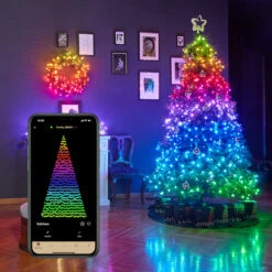Jeu De Lumières Twinkly Avec 400 Lumières De Noël DEL Intelligentes Multicolores -Décoration De Noël 66475002d L