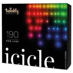 Jeu De Lumières Twinkly Avec 190 Lumières De Noël DEL Intelligentes En Glaçons Multicolores -Décoration De Noël 66475003e L